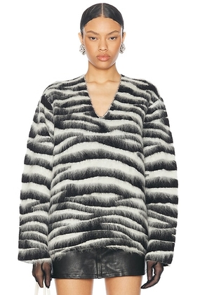 Marc Jacobs Brushed Zebra Sweater in Black & White - Black. Size L (also in ).