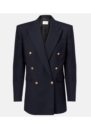 Saint Laurent Double-breasted wool chine blazer