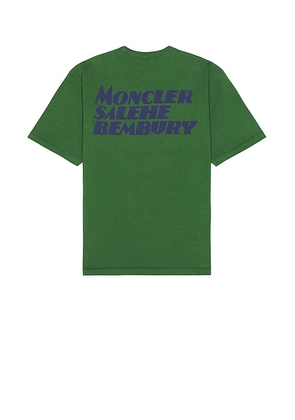 Moncler Genius Moncler x Salehe Bembury Logo T-Shirt in Green - Green. Size M (also in S).