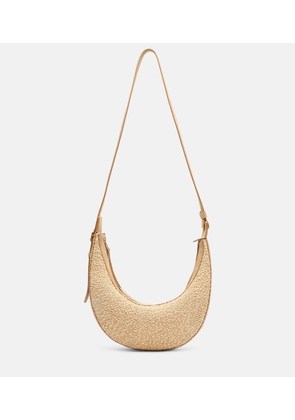 Khaite Augustina Small raffia and suede crossbody bag
