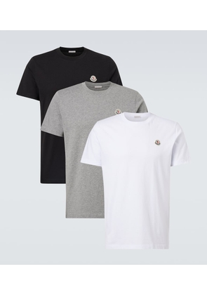 Moncler Set of 3 logo cotton jersey T-shirts