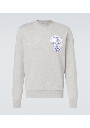 Moncler Patch-applique cotton fleece sweatshirt