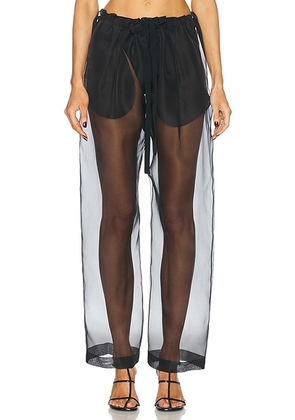 KHAITE Trenton Organza Pant in Black - Black. Size L (also in M, S, XS).