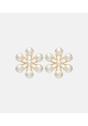 Oscar de la Renta Floral faux pearl earrings