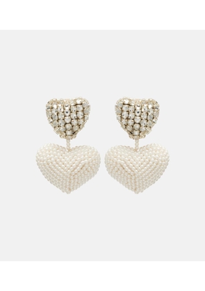 Oscar de la Renta Crystal-embellished clip-on earrings