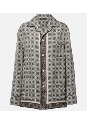 Loro Piana Lian printed silk twill shirt