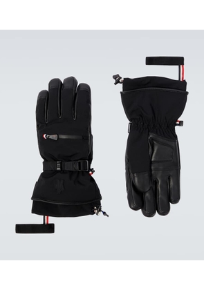 Moncler Grenoble Leather-trimmed ski gloves