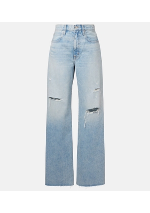 Slvrlake Nico distressed mid-rise wide-leg jeans