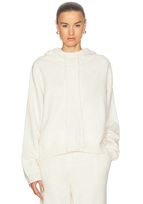 Loulou de Saison Sarla Cashmere Hoodie in Ivory - Ivory. Size M (also in S).