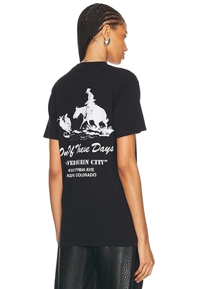 ONE OF THESE DAYS x FWRD Silver Queen City Tee in Black - Black. Size L (also in S, M, XL/1X).