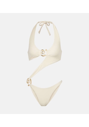 Same Halter Spiral cutout swimsuit