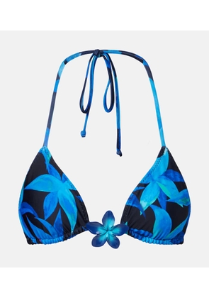 Same Island floral-applique bikini top