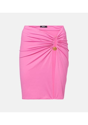 Versace Safety Pin gathered jersey miniskirt
