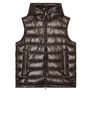 Moncler Barant Vest in Dark Brown - Brown. Size 2 (also in 4, 3).