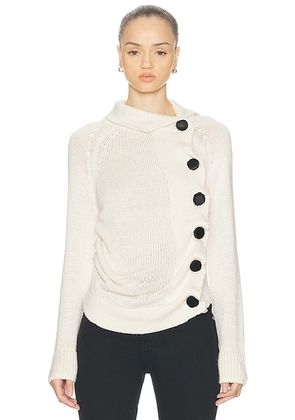 KHAITE Lorrai Cardigan in Glaze - Cream. Size L (also in ).