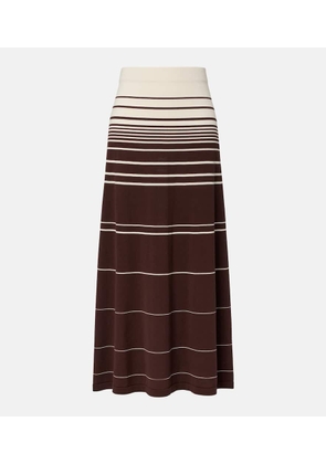Faithfull Accordion striped cotton-blend maxi skirt