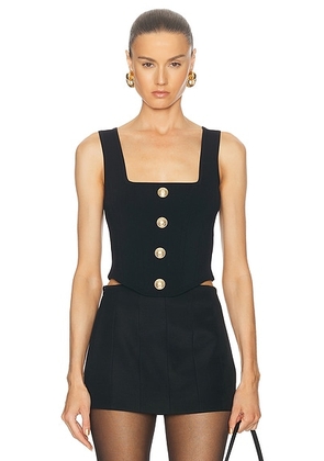 L'AGENCE Saga Square Neck Knit in Black & Gold - Black. Size L (also in M).