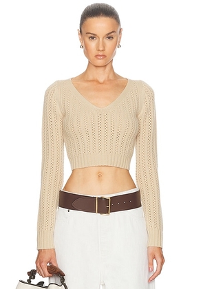 Max Mara Long Sleeve Sweater in Ecru - Taupe. Size L (also in ).