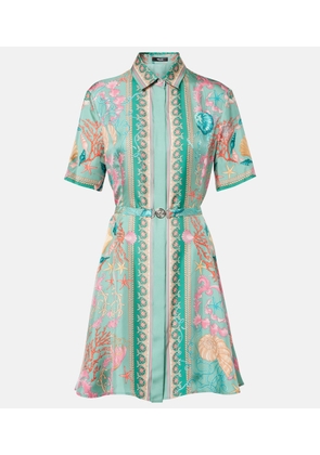 Versace Underwater Barocco silk twill shirt dress