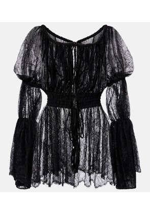 Blumarine Floral Chantilly lace top