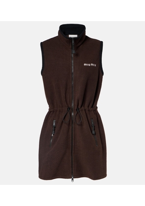 Miu Miu Logo fleece minidress
