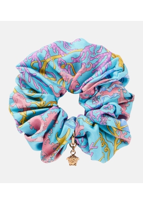 Versace Underwater Barocco silk scrunchie