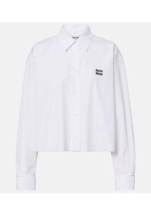 Miu Miu Cropped cotton poplin shirt