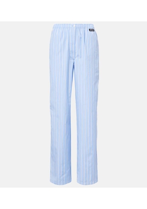Miu Miu Striped cotton poplin wide-leg pants