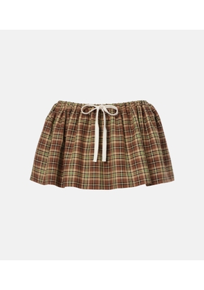 Miu Miu Plaid virgin wool miniskirt