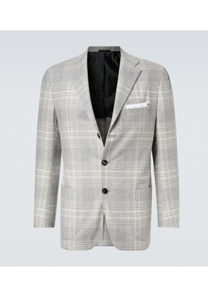 Kiton Prince Of Wales wool-blend blazer