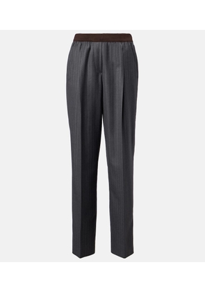 Miu Miu Pinstripe virgin wool wide-leg pants