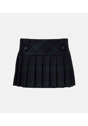 Miu Miu Plaid virgin wool twill miniskirt
