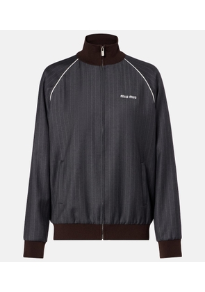 Miu Miu Pinstripe virgin wool blouson
