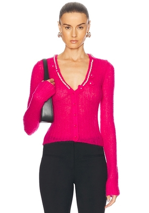Moschino Jeans Long Sleeve Cardigan in Fuchsia - Pink. Size XS (also in ).