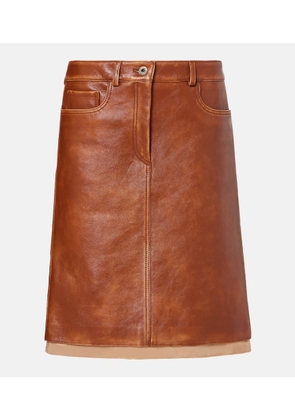Miu Miu Leather midi skirt