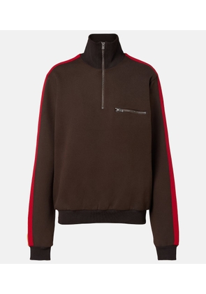 Maison Margiela Cotton-blend jersey half-zip sweatshirt