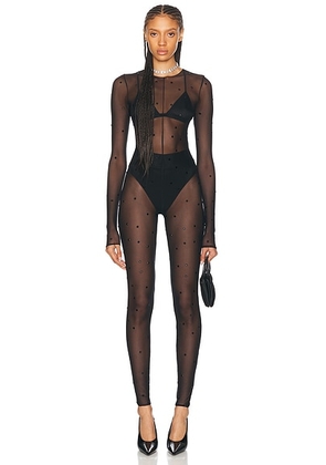 Oseree Crystal Jumpsuit in Black - Black. Size L (also in ).