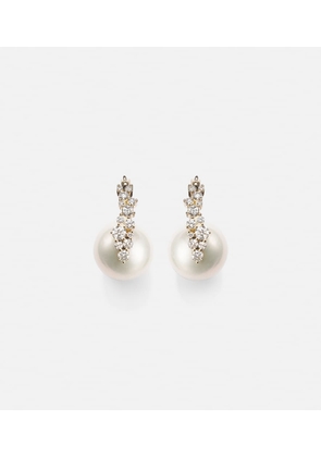 Sydney Evan Cocktail 14kt gold earrings with pearls and diamonds