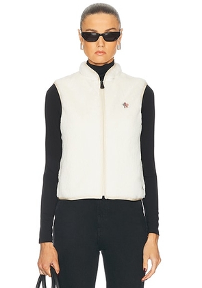 Moncler Grenoble Zip Up Vest in Silk White - White. Size L (also in ).