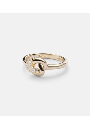 Stone and Strand 14kt gold ring with diamonds