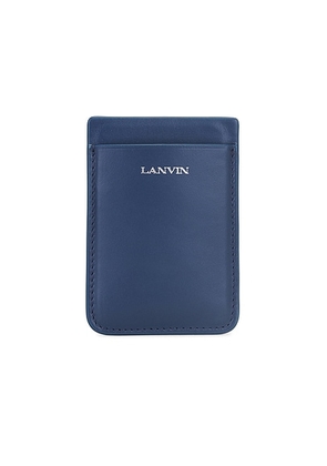 Lanvin Magnetic Phone Card Holder in Petrol Blue - Navy. Size all.