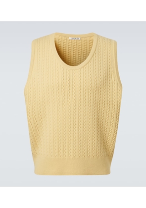 Auralee Cable-knit wool vest