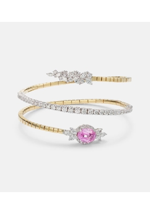 Yeprem Reign Supreme 18kt gold bangle with sapphire and diamonds