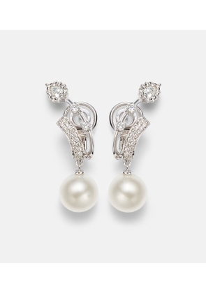 Yeprem Pearlescent 18kt white gold earrings with diamonds and pearls