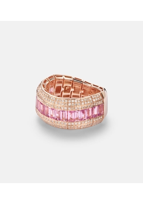Shay Jewelry 18kt gold ring with pink sapphire and diamonds