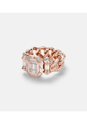 Shay Jewelry Halo Link 18kt rose gold ring with diamonds