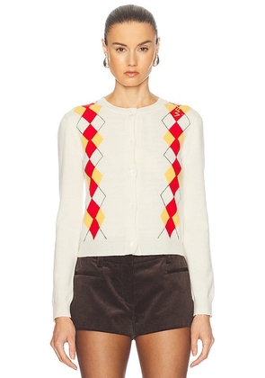 Marni Long Sleeve Cardigan in Ivory - Ivory. Size 42 (also in 44).