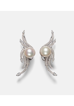 Yeprem Pearlescent 18kt white gold earrings with diamonds and pearls