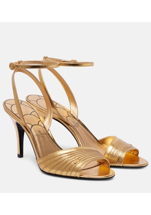 Valentino Garavani Ladycrush metallic leather sandals
