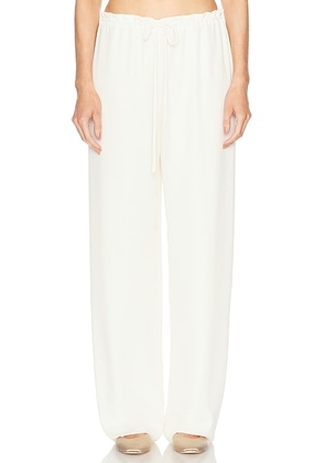 Lapointe Georgette Drawstring Pant in Cream - Cream. Size L (also in M).